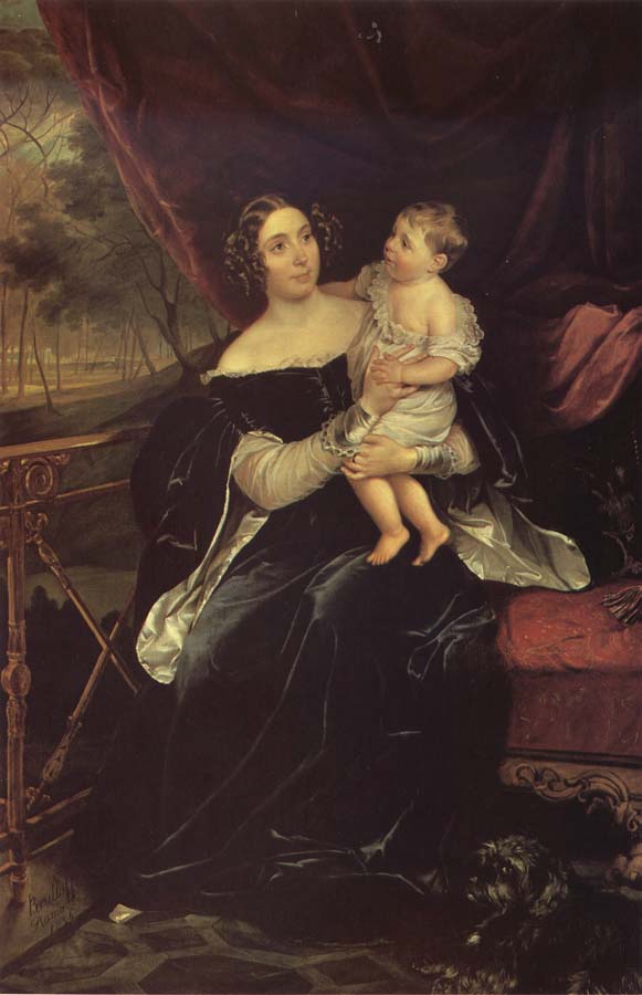 Portrait of Olga davydova with Her Daughter Natalia